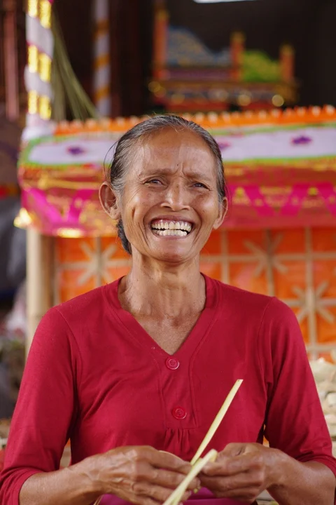 bali, old woman, face, female