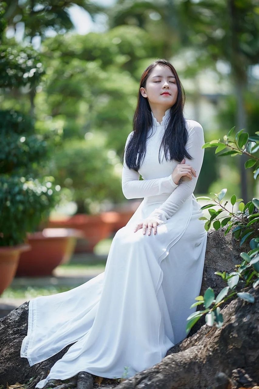 woman, model, portrait, ao dai