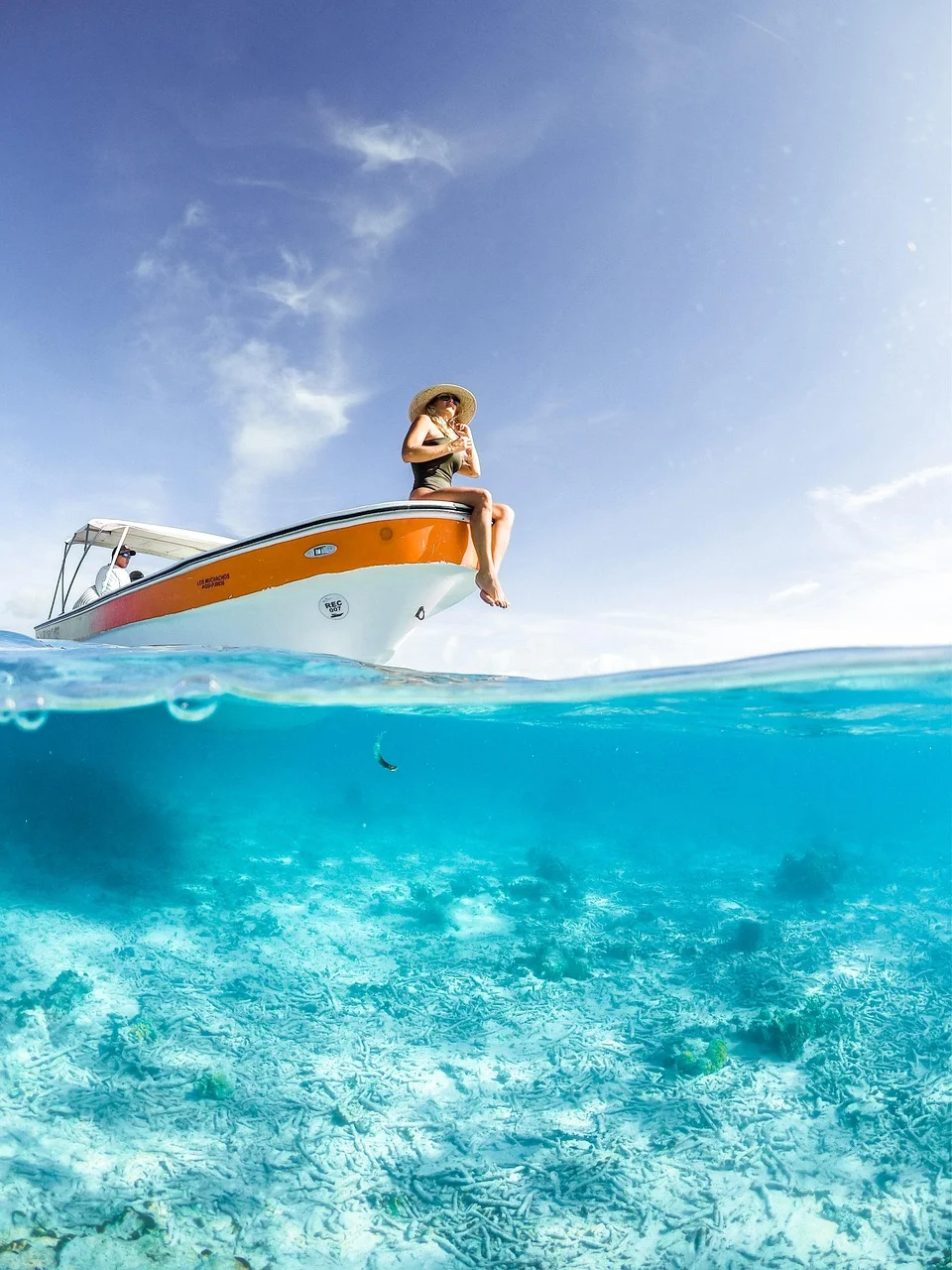 woman, sea, boat, yacht