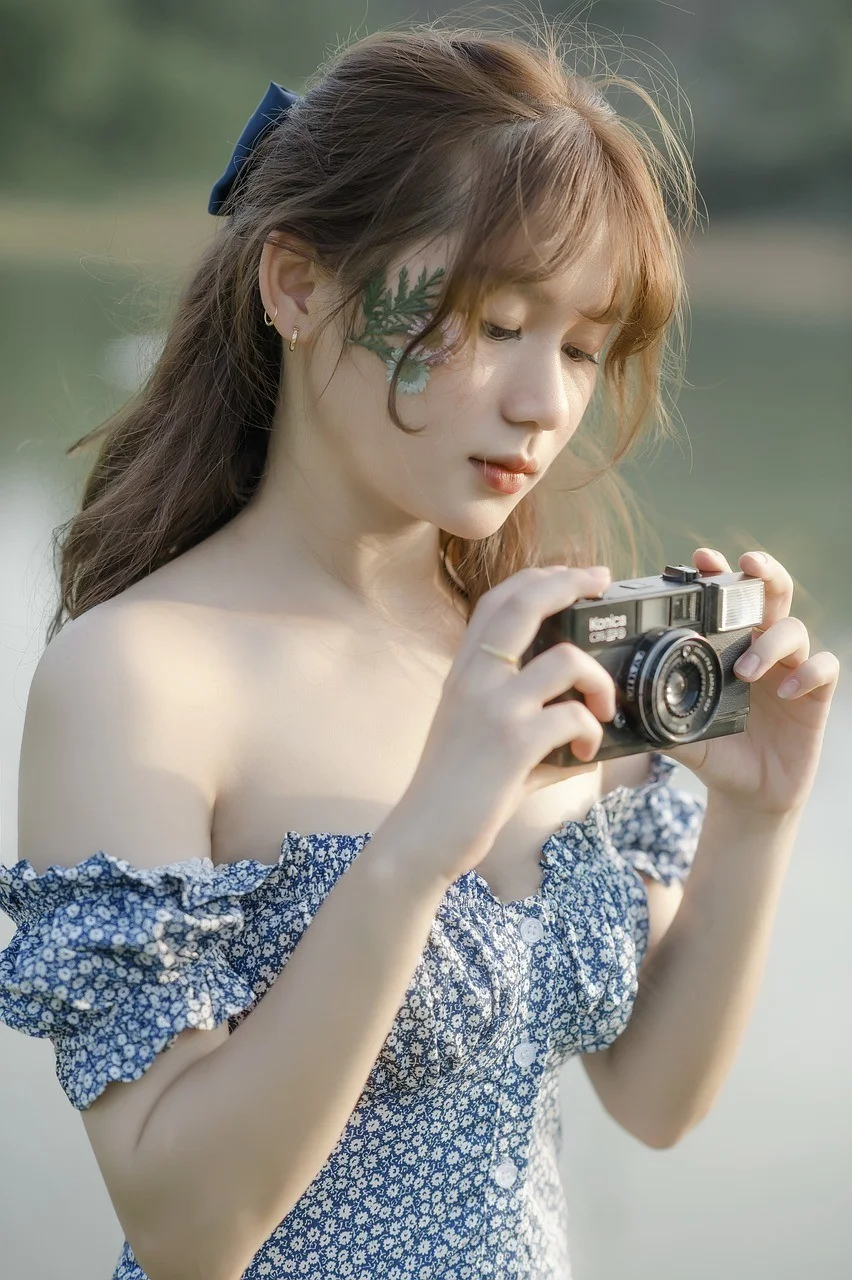 woman, model, portrait, camera