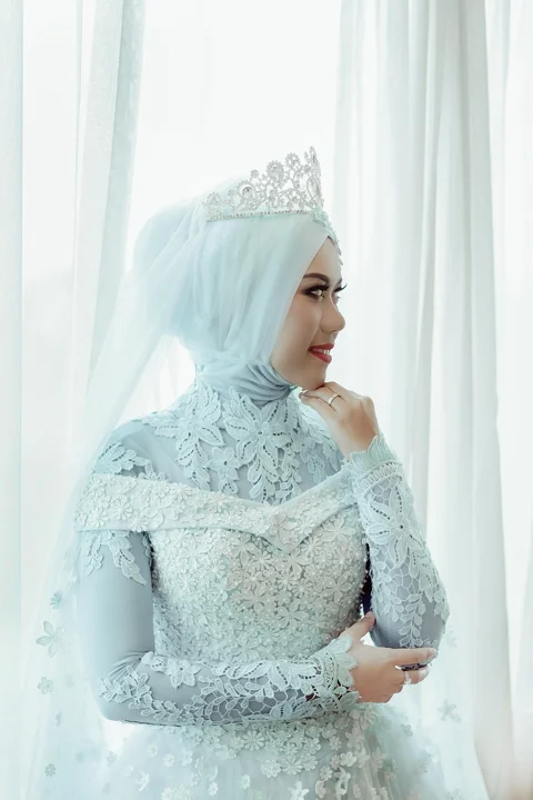 wedding, woman, dress, veil