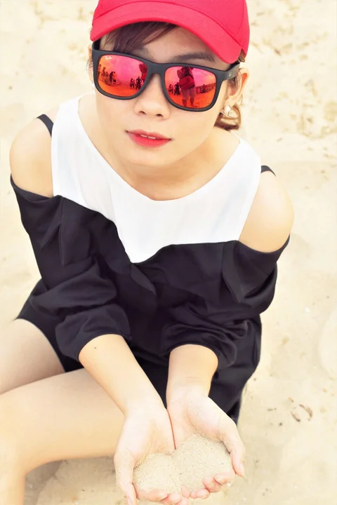 女孩, 海滩, 越南, 阳光