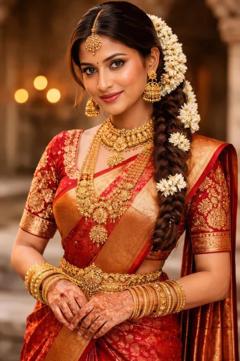woman, traditional, clothing, sari