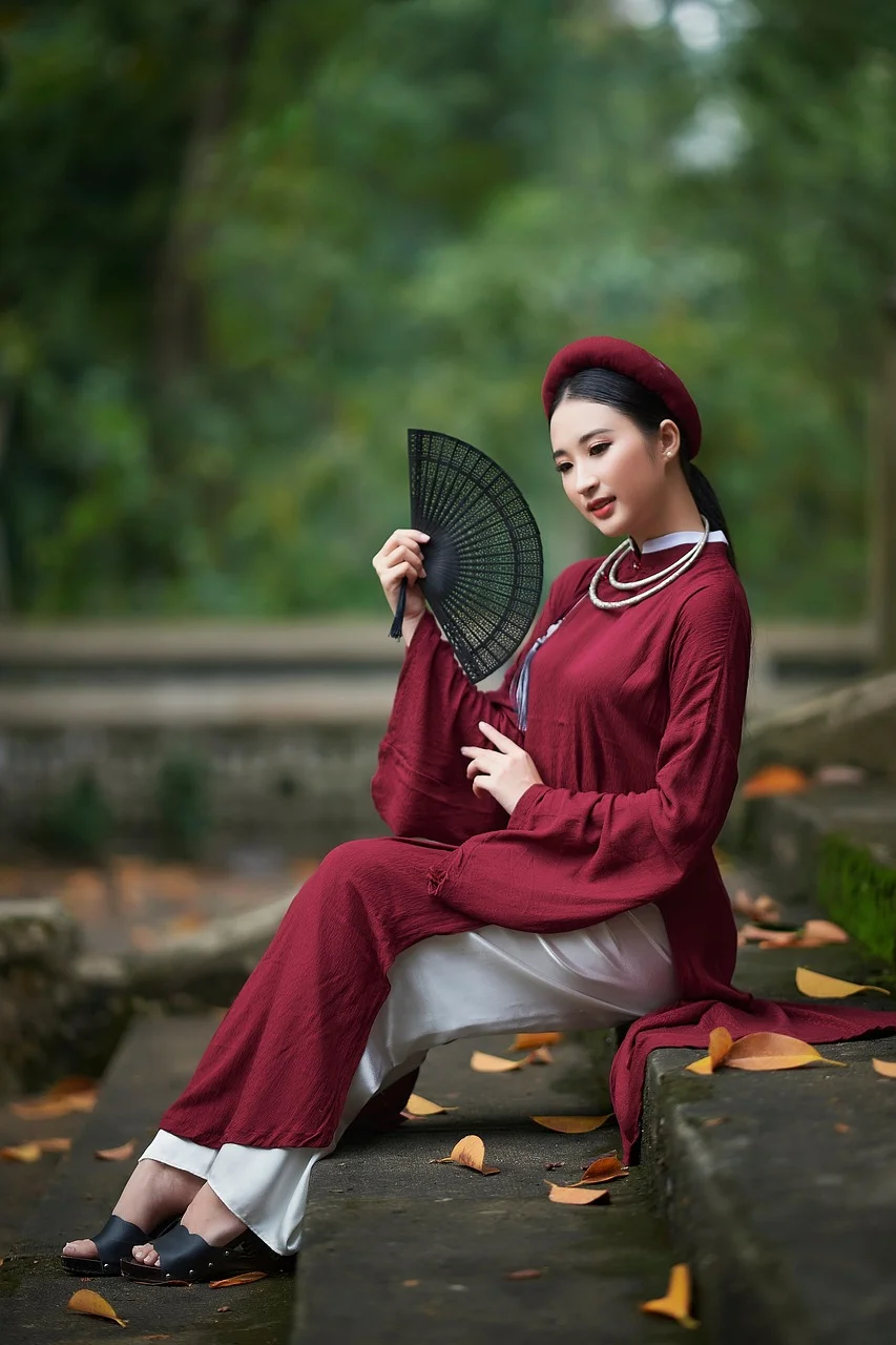 woman, portrait, ao dai, dress