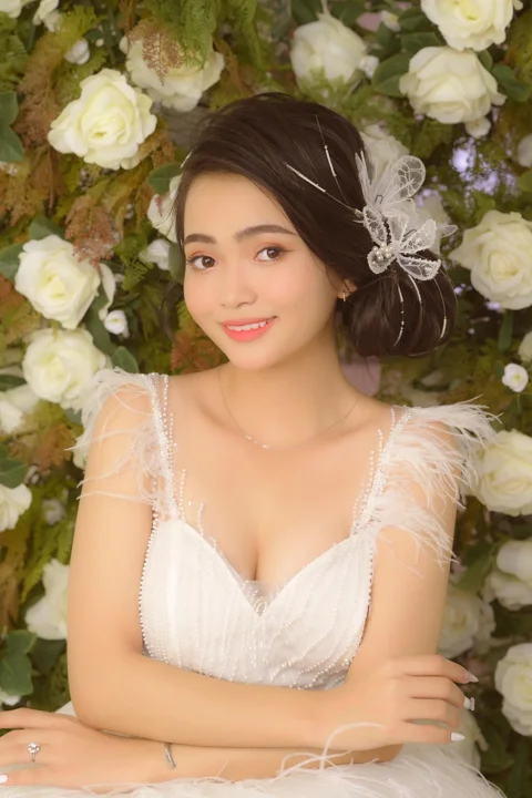 woman, dreamy portrait, flowers, portrait