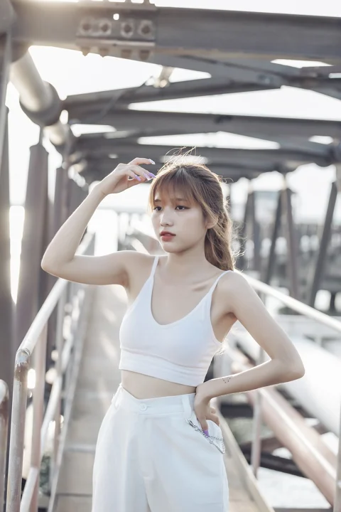woman, model, pose, casual