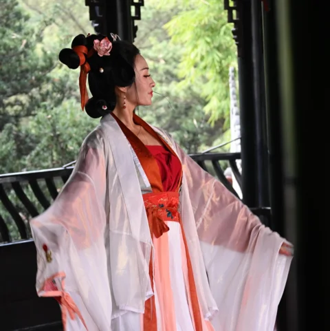 woman, hanfu, dance, hair accessories