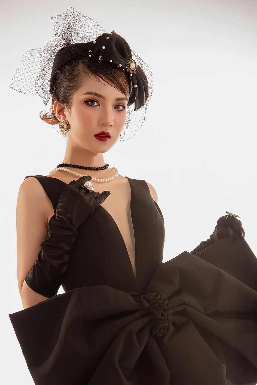 여성, 빈티지, 패션, 레트로