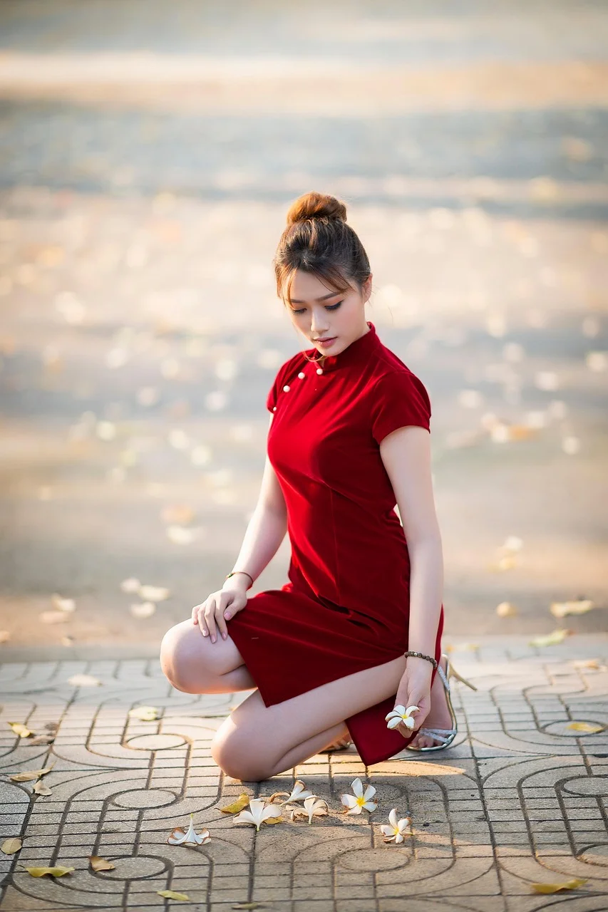 패션, 치파오, 여성, 베트남