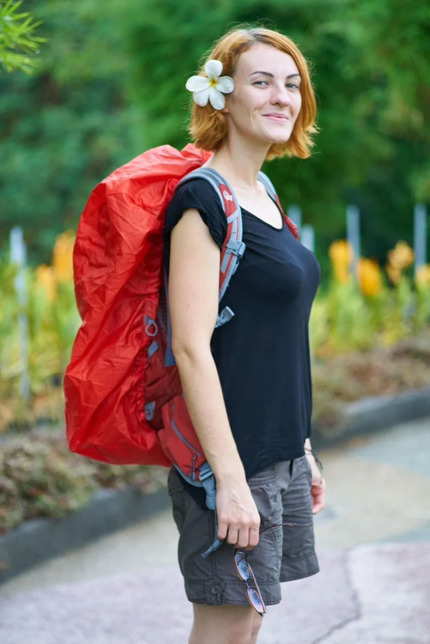 tourist, bag, backpack, view
