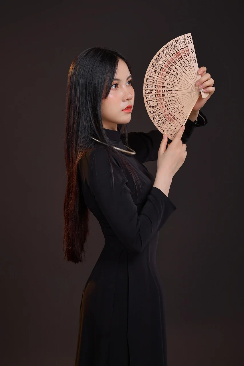 white lotus, asian woman, portrait, ha noi