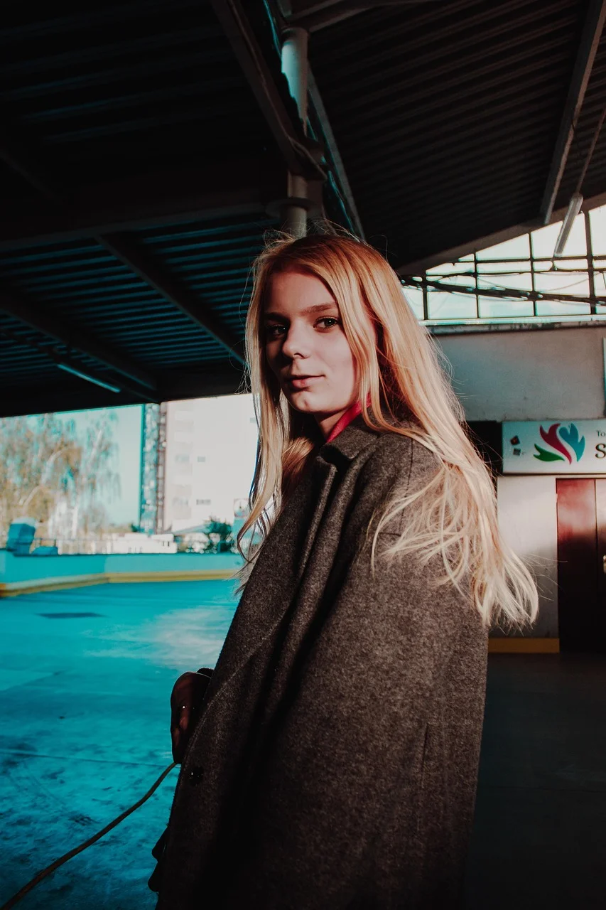 young woman, portrait, girl, blonde