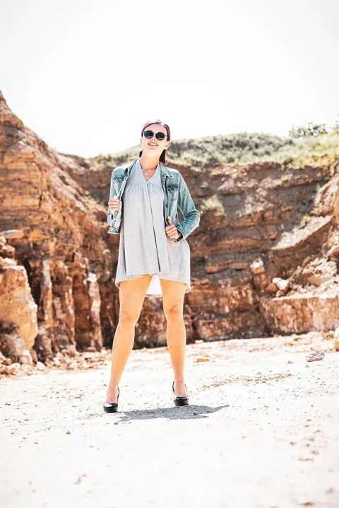 woman, model, quarry, outdoor