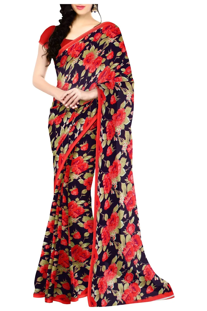 saree, indian, ethnic, clothing