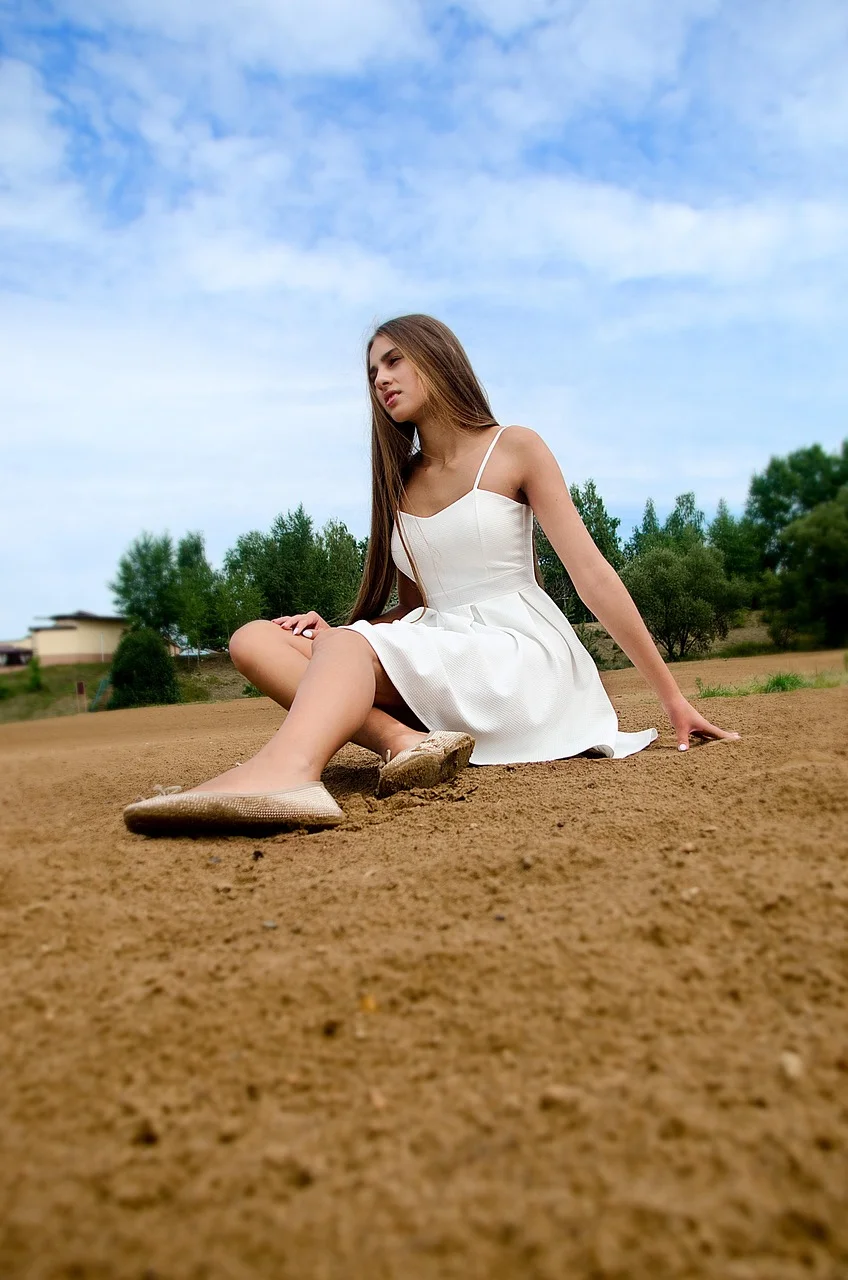 young woman, model, nature, woman