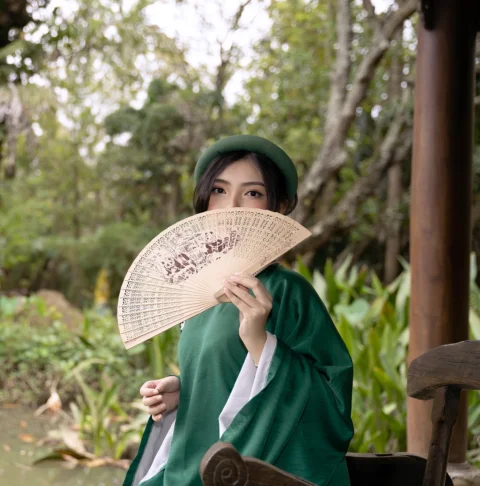 woman, fan, beauty, asian