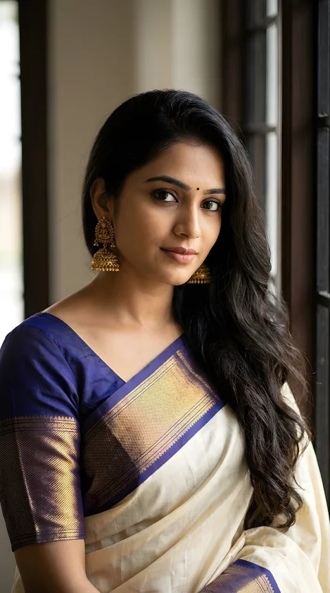 woman, sari, traditional, portrait