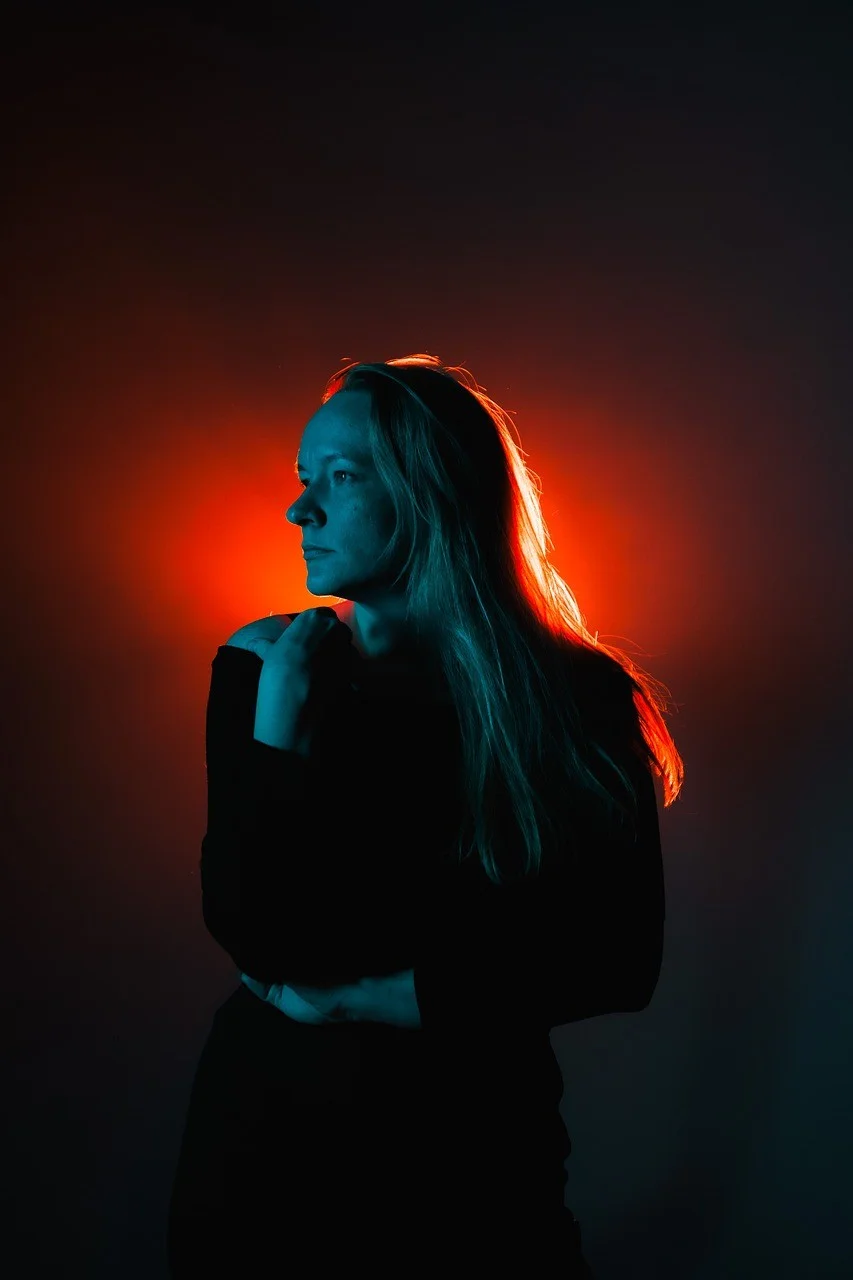 woman, portrait, neon, fashion