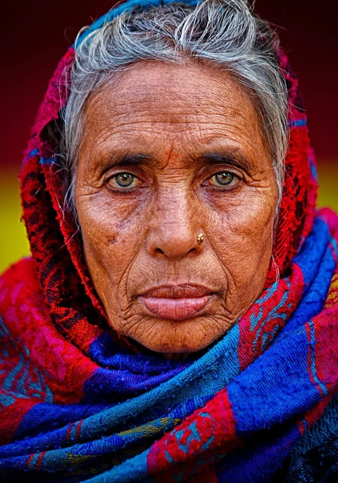 woman, elder, senior, close up