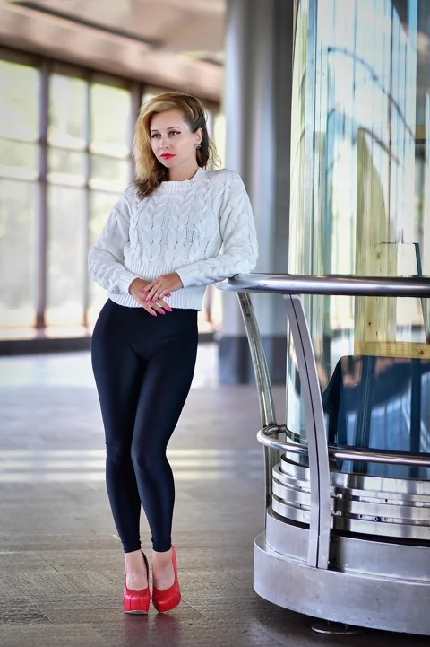 woman, metro, young woman, photoshoot