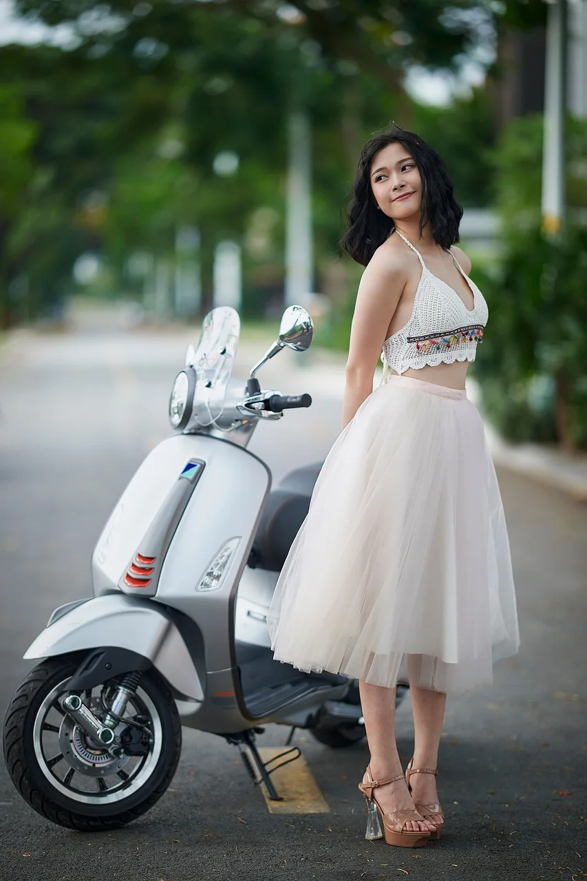 woman, portrait, model, white dress