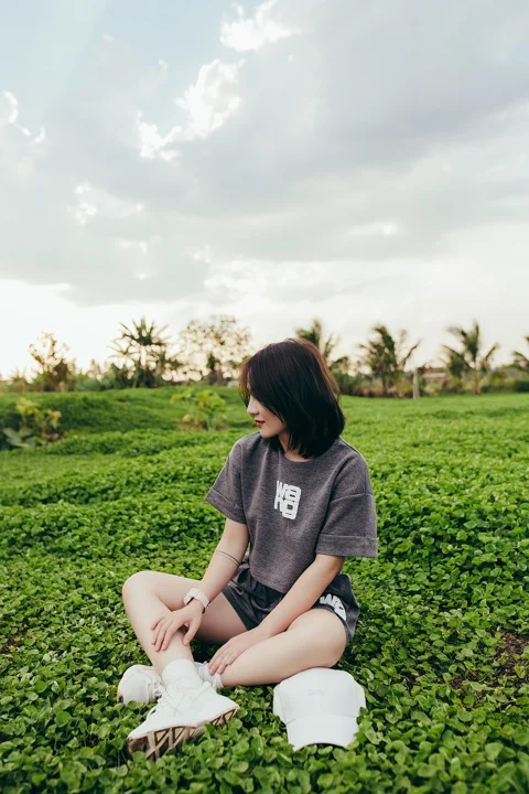 girl, fashion, field, woman