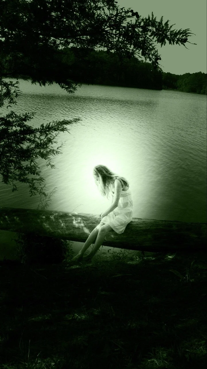 person, water, portrait, tree