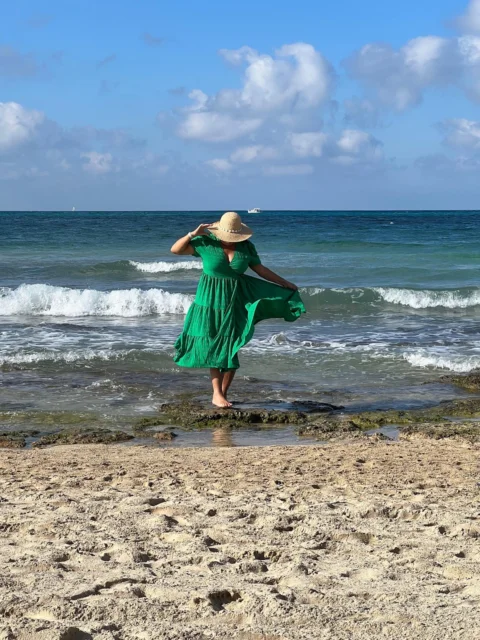 女人，海滩，海，岛屿