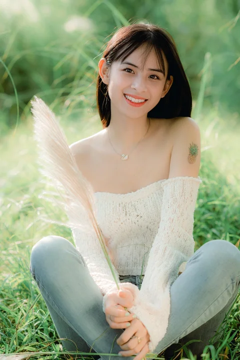 女人，自然，肖像，户外