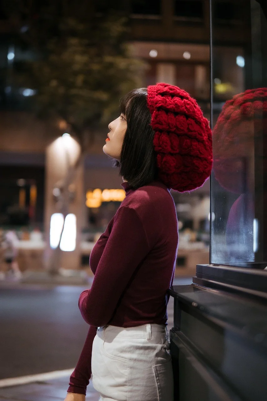女人、模特、街道、雪