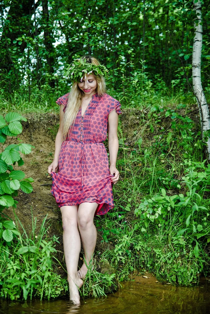 강, 화환, 소녀, ivan kupala