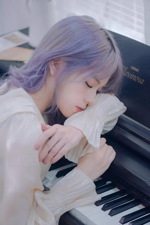 여성, 모델, 피아노, 악기