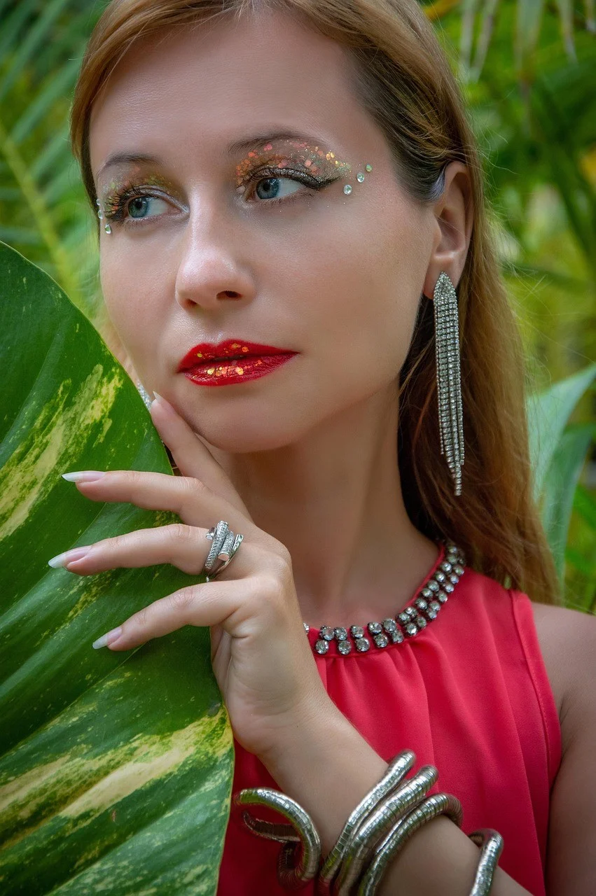 portrait, woman, model, makeup