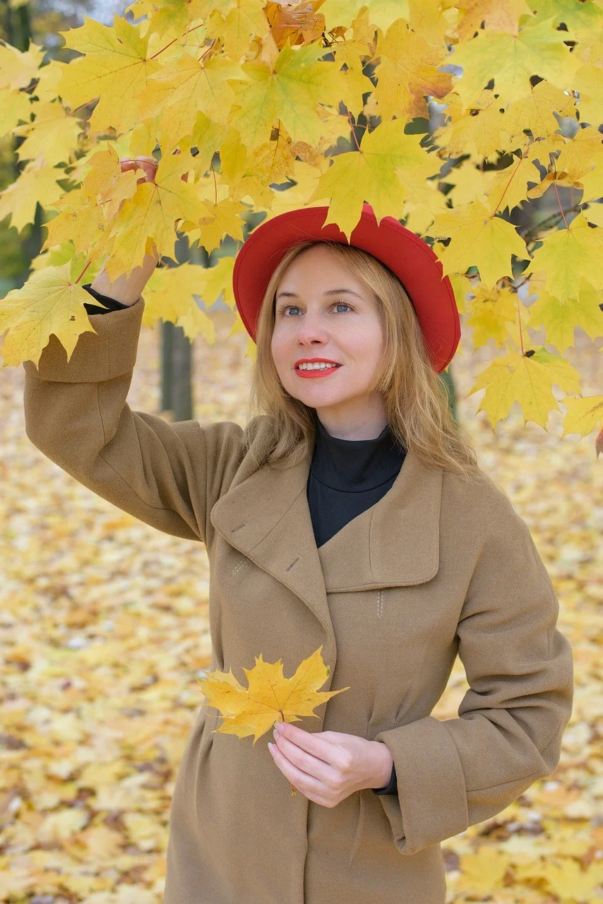 woman, autumn, autumn park, portrait