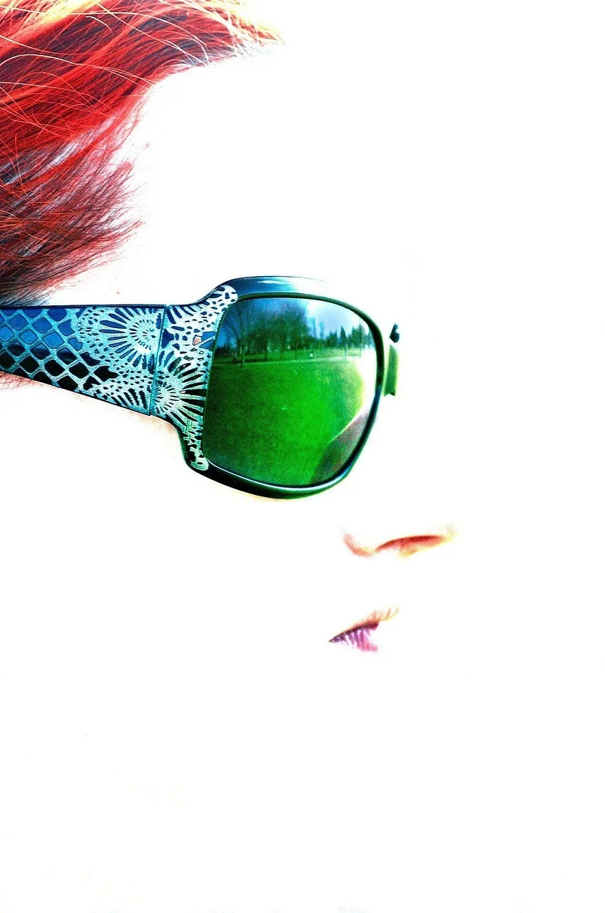 woman, sunglasses, reflection, people