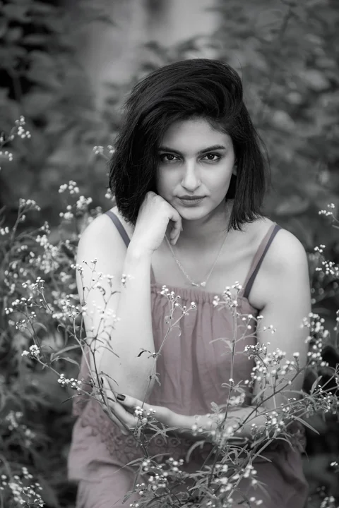 woman, garden, flower, nature