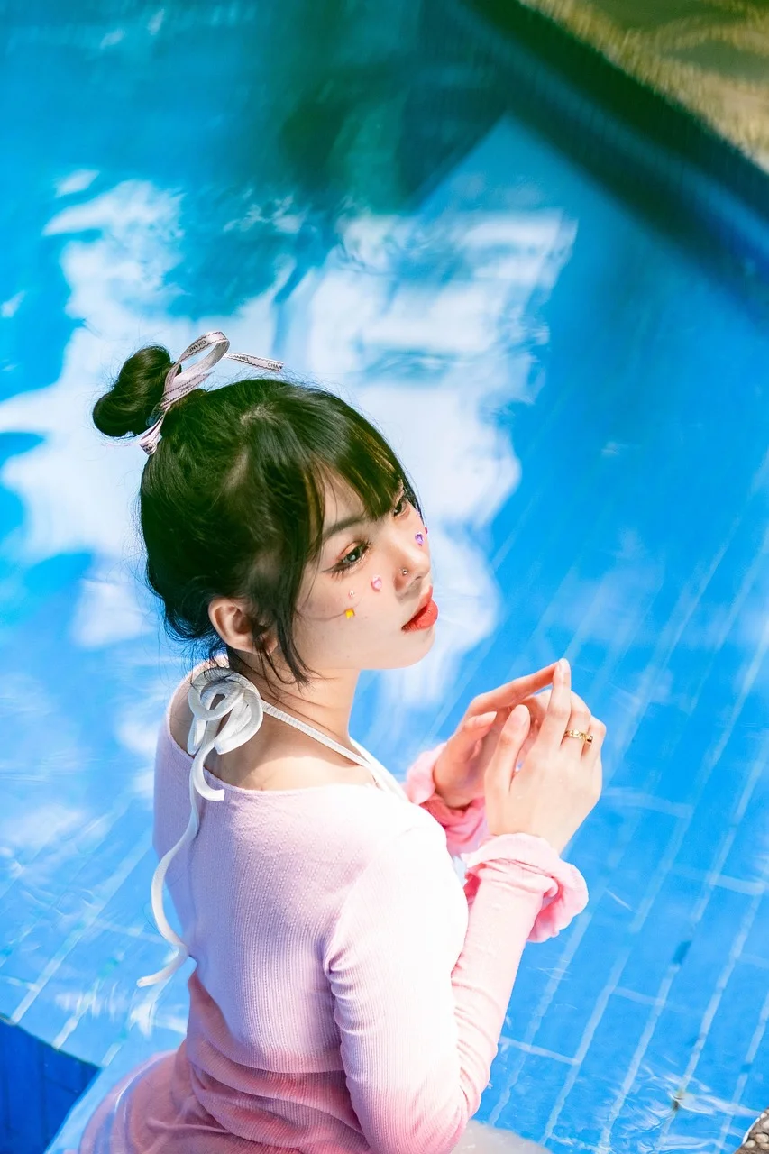 女人， 美丽， 游泳池， 夏天