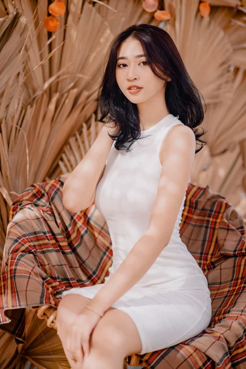 fashion, woman, portrait, white dress