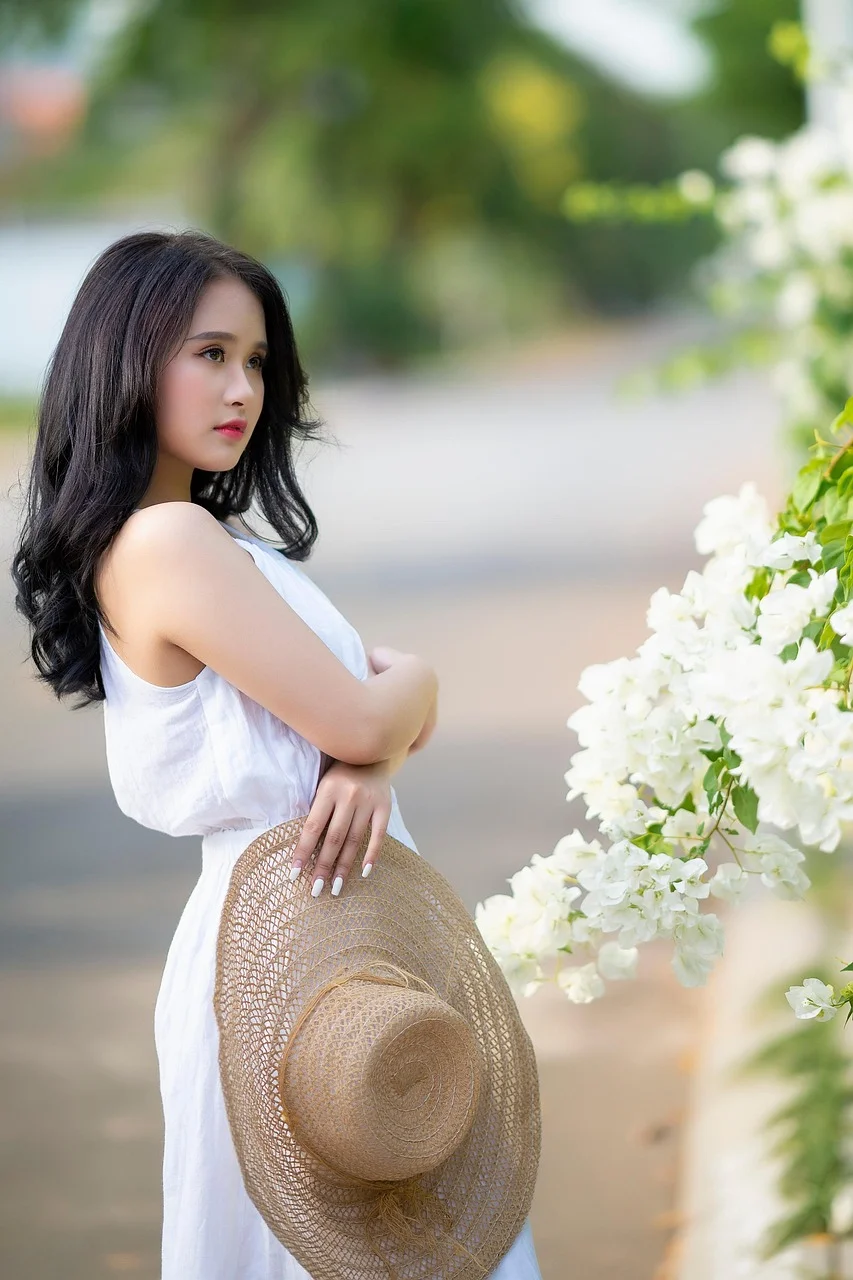 패션, 여성, 꽃, 베트남의