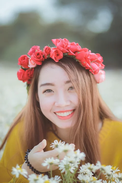 越南, 女孩, 雛菊, 亞洲