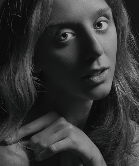 portrait, woman, beautiful, black and white