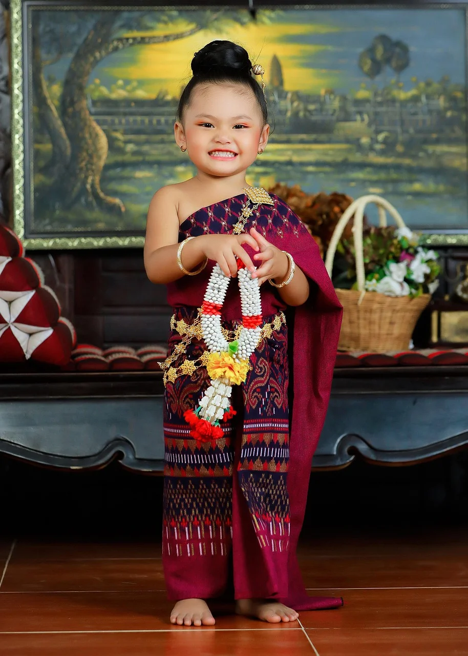girl, model, traditional costume, dress