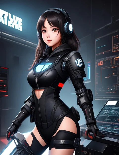 女性、サイバーパンク、パンク、キャラクターポートレート
