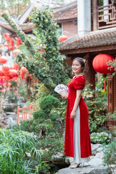 woman, tet, traditional fashion, spring