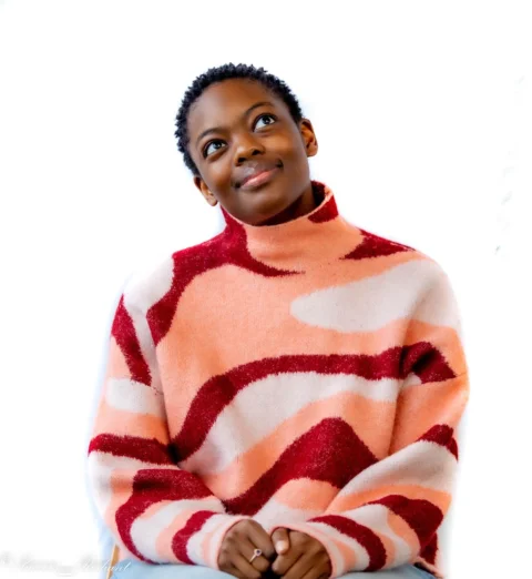portrait, black woman, thinking, isolated