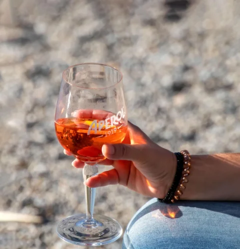 음료, 손, 여성, aperol