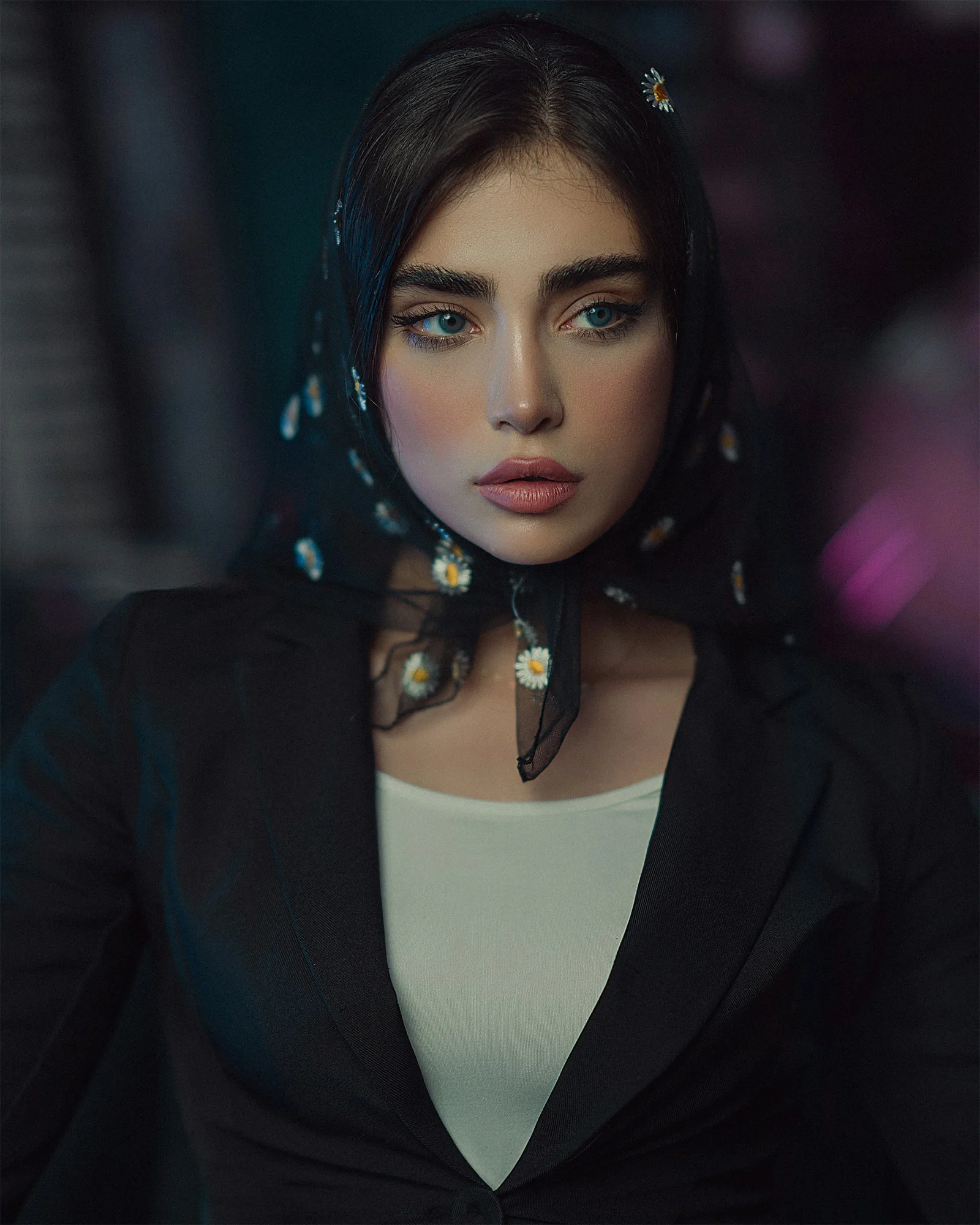 a woman with long black hair