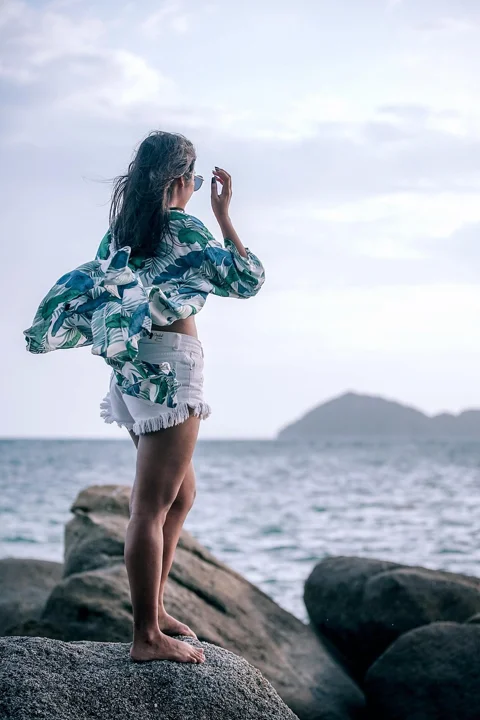 赤脚，海滩，女性，自然