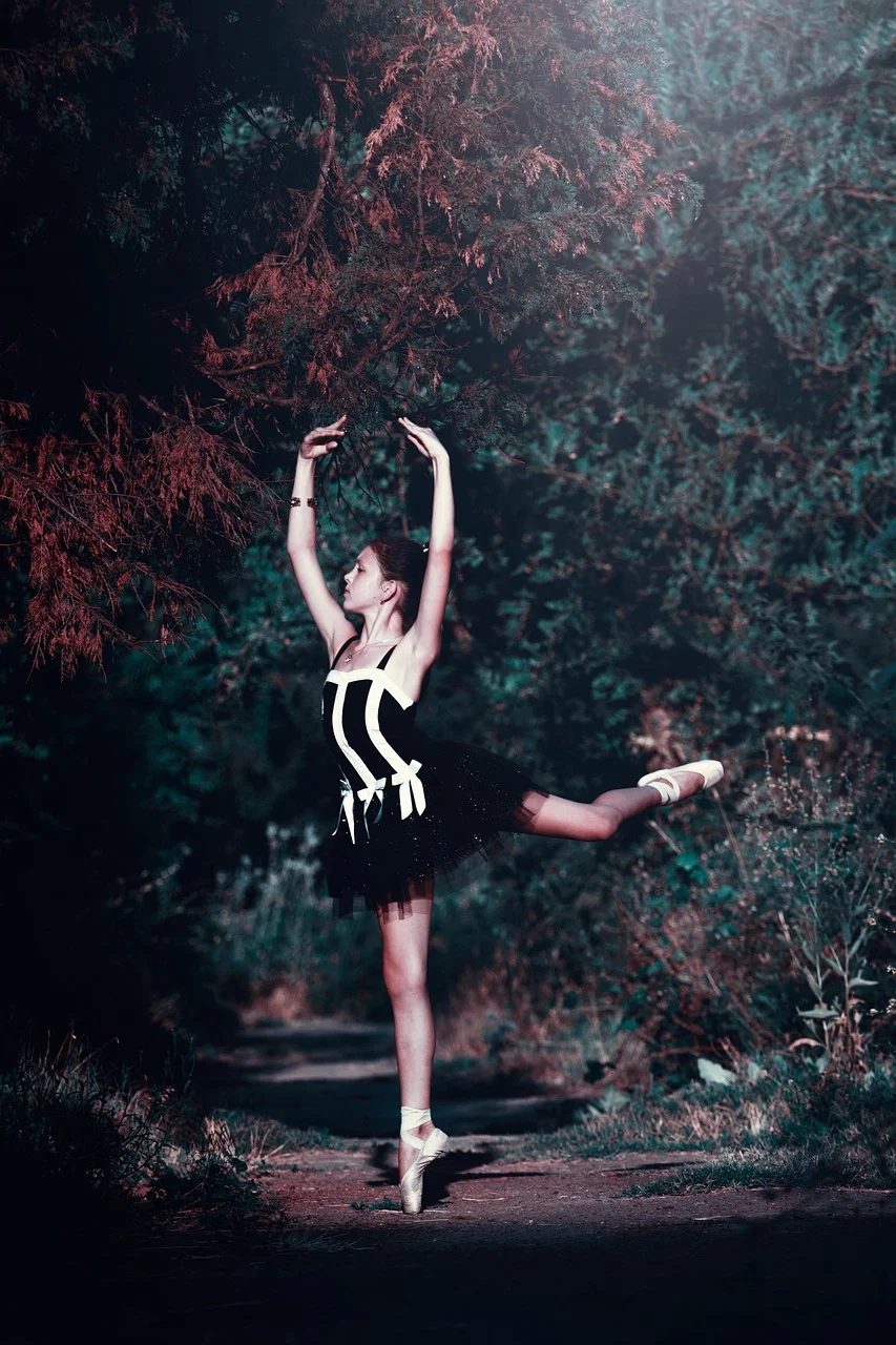 ballet pose, young woman, legs, dancing