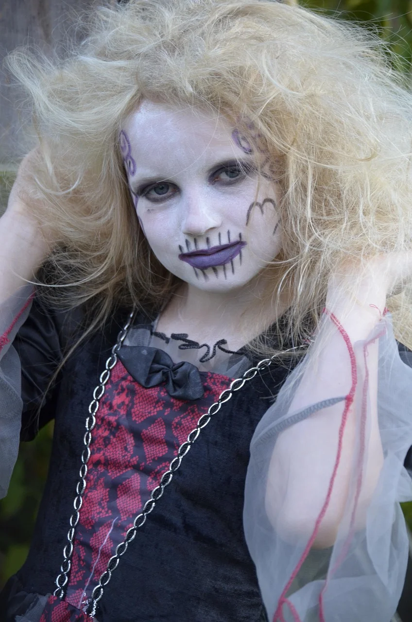 girl, blond, mane, close up